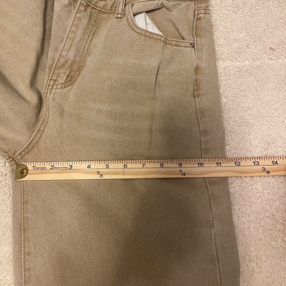 Shein Womens Medium Beige Wide-Leg Jeans Cotton Blend Relaxed Fit - Picture 10 of 16